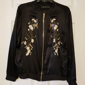 Zara embroidered bomber jacket